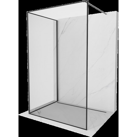 Mexen Kioto perete de duş Walk-in 120 x 70 cm, model negru, finisaj gri armat - 800-120-212-66-70-070