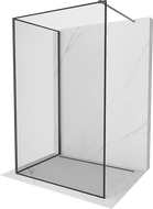 Mexen Kioto perete de duș Walk-in 140 x 70 cm, cadru negru, gri armă periat - 800-140-212-66-70-070