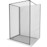 Mexen Kioto Walk-in zuhanyfal 140 x 80 cm, fekete minta, gun gray csiszolt - 800-140-212-66-70-080