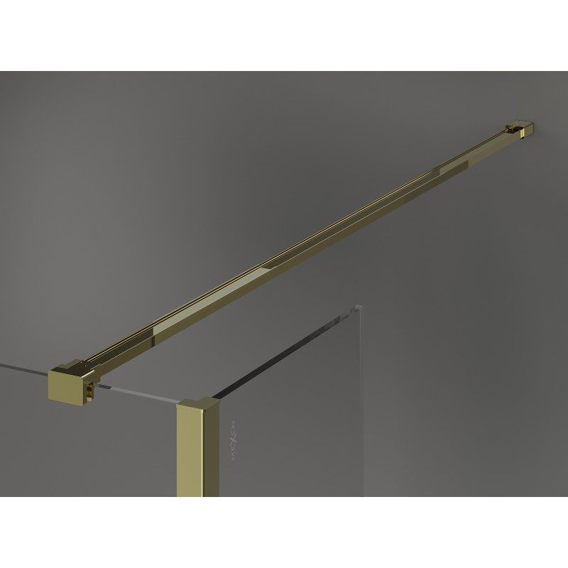Mexen Kioto perete de duș Walk-in 90 x 80 x 40 cm, transparent, auriu - 800-090-080-221-50-00-040