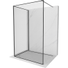 Mexen Kioto perete de duș Walk-in 140 x 100 cm, cadru negru, gri pistol periat - 800-140-212-66-70-100