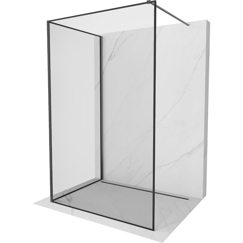 Mexen Kioto perete de duș Walk-in 110 x 110 cm, model negru, gun gray periat - 800-110-212-66-70-110