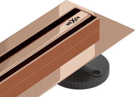Mexen Flat 360° Slim forgó zuhanyfolyóka 120 cm, Rózsaszín-arany - 1641120