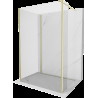 Mexen Kioto perete de duș Walk-in 130 x 75 x 30 cm, transparent, aurat periat - 800-130-075-221-55-00-030