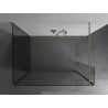 Mexen Kioto perete de duș Walk-in 135 x 80 x 40 cm, transparent, aur lustruit - 800-135-080-221-55-00-040