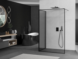 Mexen Kioto perete Walk-in 120 x 100 cm, model negru, negru - 800-120-212-70-70-100