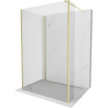 Mexen Kioto panou de duș Walk-in 130 x 85 x 40 cm, transparent, auriu periat - 800-130-085-221-55-00-040