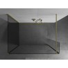 Mexen Kioto Walk-in zuhanyfal 130 x 105 x 40 cm, átlátszó, arany szálcsiszolt - 800-130-105-221-55-00-040