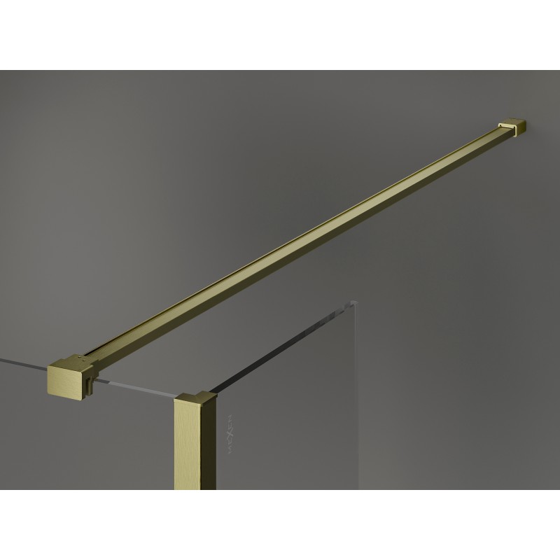 Mexen Kioto perete de duș Walk-in 135 x 120 x 40 cm, transparent, auriu periat - 800-135-120-221-55-00-040