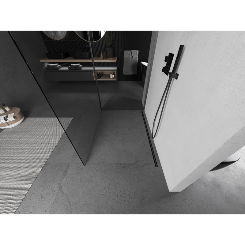 Mexen Kioto Walk-in zuhanyfal 100 x 75 cm, átlátszó, gun metal - 800-100-212-95-00-075