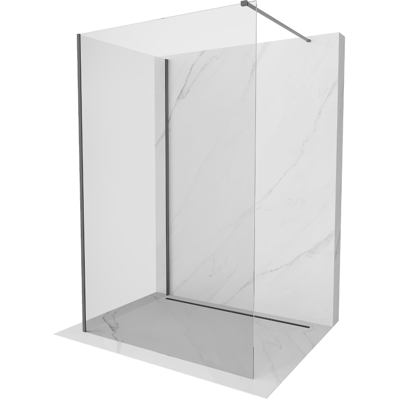 Mexen Kioto Walk-in zuhanyfal 110 x 95 cm, átlátszó, gun metal - 800-110-212-95-00-095