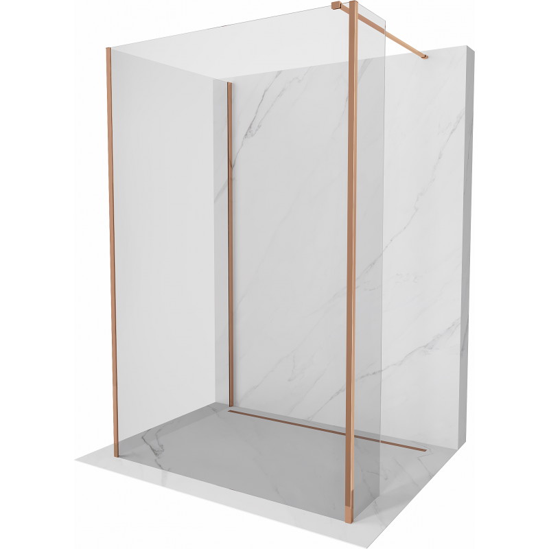 Mexen Kioto panou de duș Walk-in 90 x 70 x 30 cm, transparent, aur roz - 800-090-070-221-60-00-030