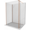 Mexen Kioto perete de duș Walk-in 130 x 70 x 30 cm, transparent, aur roz - 800-130-070-221-60-00-030