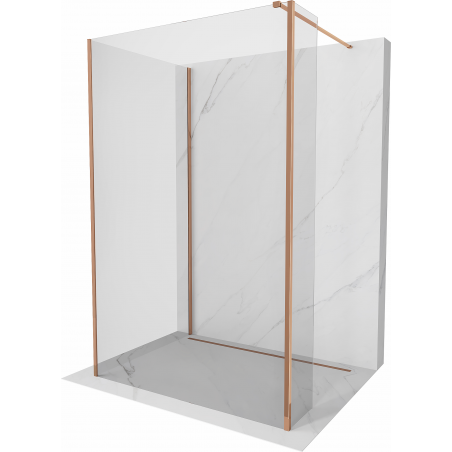 Mexen Kioto perete de duș Walk-in 140 x 75 x 30 cm, transparent, aur roz - 800-140-075-221-60-00-030