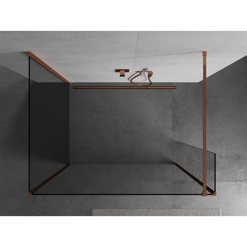 Mexen Kioto Walk-in zuhanyfal 100 x 95 x 30 cm, átlátszó, rózsaarany - 800-100-095-221-60-00-030