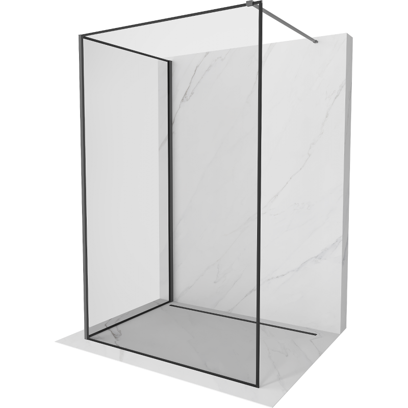 Mexen Kioto Walk-in zuhanyfal 120 x 100 cm, fekete minta, gun metal - 800-120-212-95-70-100