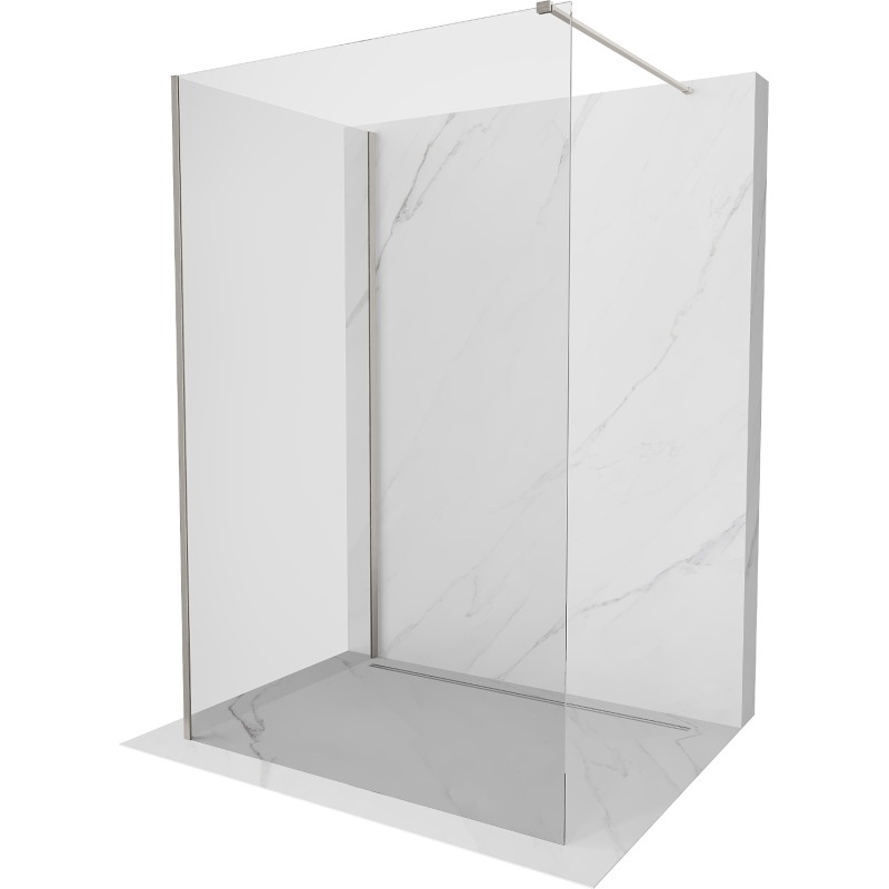 Mexen Kioto Walk-in zuhanyfal 120 x 70 cm, átlátszó, kefeelt nikkelezett - 800-120-212-97-00-070