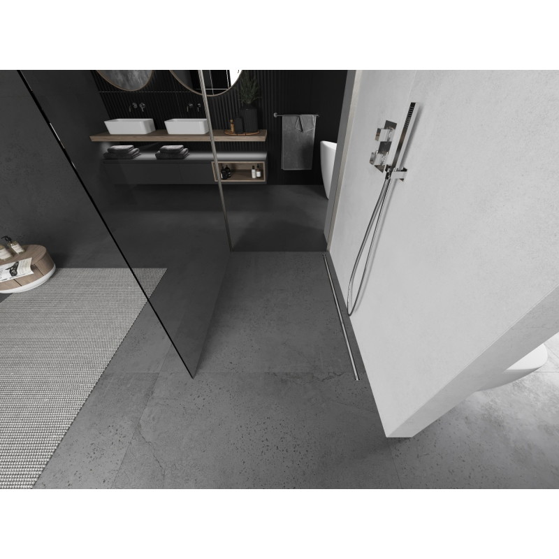 Mexen Kioto Walk-in zuhanyfal 120 x 70 cm, átlátszó, kefeelt nikkelezett - 800-120-212-97-00-070