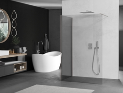 Mexen Kioto Walk-in zuhanyfal 120 x 70 cm, átlátszó, kefeelt nikkelezett - 800-120-212-97-00-070