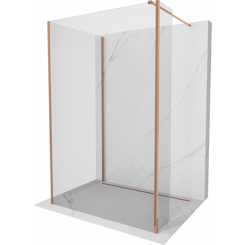 Mexen Kioto perete de duș Walk-in 120 x 105 x 40 cm, transparent, aur roz - 800-120-105-221-60-00-040