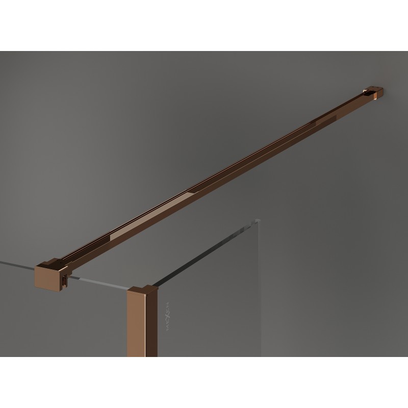 Mexen Kioto perete de duș Walk-in 120 x 110 x 40 cm, transparent, aur roz - 800-120-110-221-60-00-040