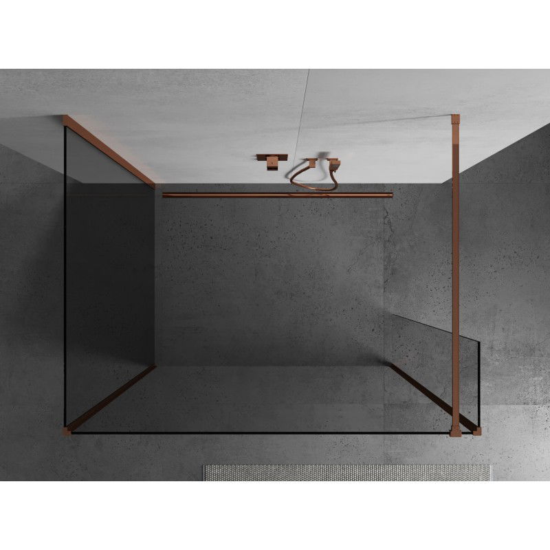 Mexen Kioto zuhanyfal Walk-in 115 x 100 x 40 cm, átlátszó, rózsaszín arany - 800-115-100-221-60-00-040