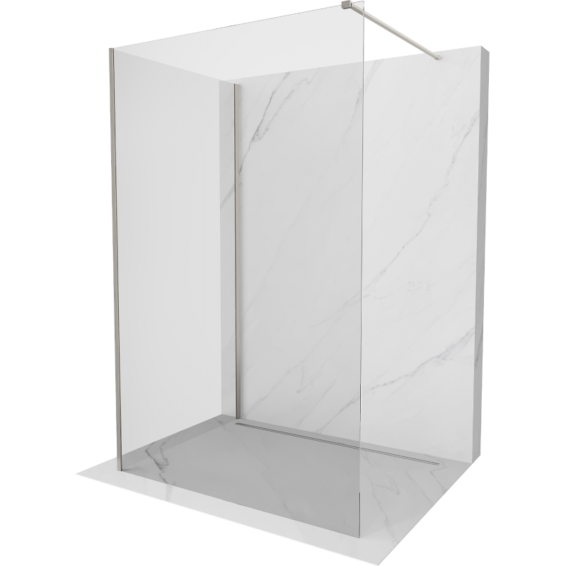 Mexen Kioto perete dus Walk-in 120 x 110 cm, transparent, nichel periat - 800-120-212-97-00-110