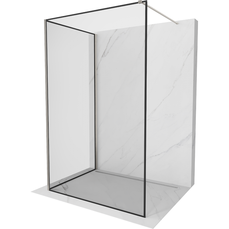 Mexen Kioto perete de duș Walk-in 120 x 70 cm, model negru, nichel periat - 800-120-212-97-70-070
