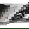 Mexen Kioto zuhanyfal Walk-in 140 x 70 cm, fekete minta, csiszolt nikkel - 800-140-212-97-70-070
