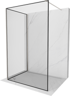 Mexen Kioto Walk-in zuhanyfal 100 x 90 cm, fekete minta, kefélt nikkel - 800-100-212-97-70-090