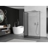 Mexen Kioto 140 x 110 cm-es Walk-in zuhanyfal, fekete keret, kefefiny nikkkel - 800-140-212-97-70-110