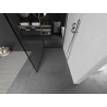 Mexen Kioto 140 x 110 cm-es Walk-in zuhanyfal, fekete keret, kefefiny nikkkel - 800-140-212-97-70-110