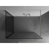 Mexen Kioto 140 x 110 cm-es Walk-in zuhanyfal, fekete keret, kefefiny nikkkel - 800-140-212-97-70-110