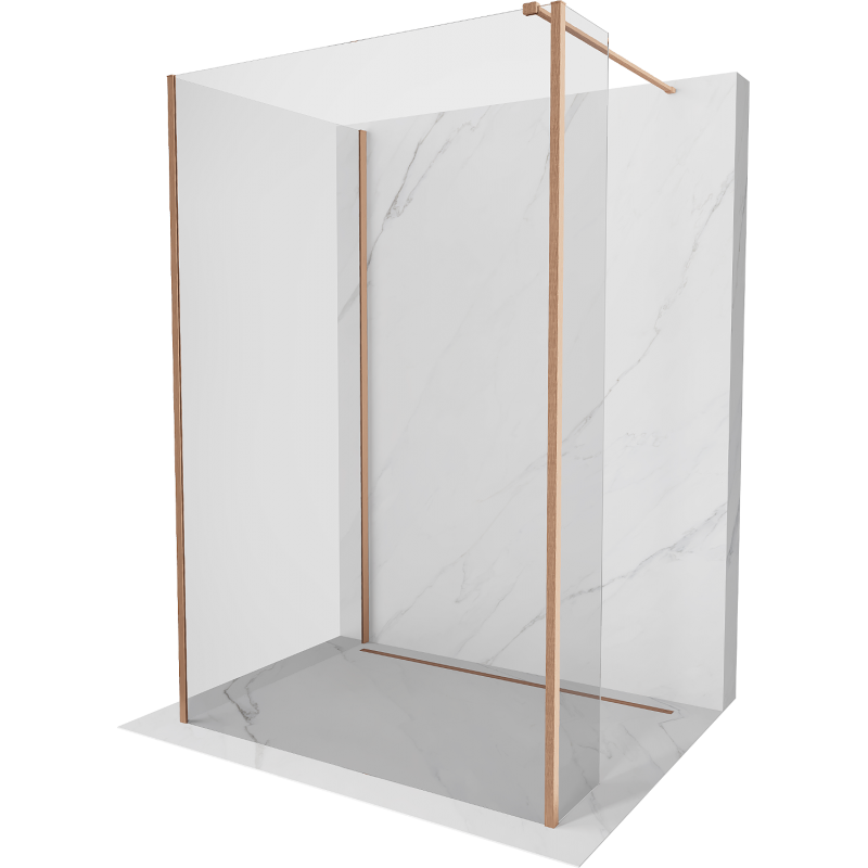 Mexen Kioto perete duș Walk-in 110 x 75 x 30 cm, transparent, cupru periat - 800-110-075-221-65-00-030