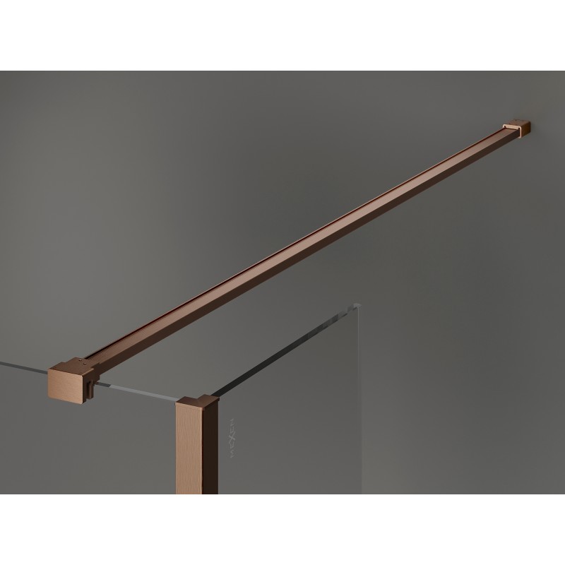 Mexen Kioto perete de duș Walk-in 100 x 80 x 30 cm, transparent, cupru periat - 800-100-080-221-65-00-030