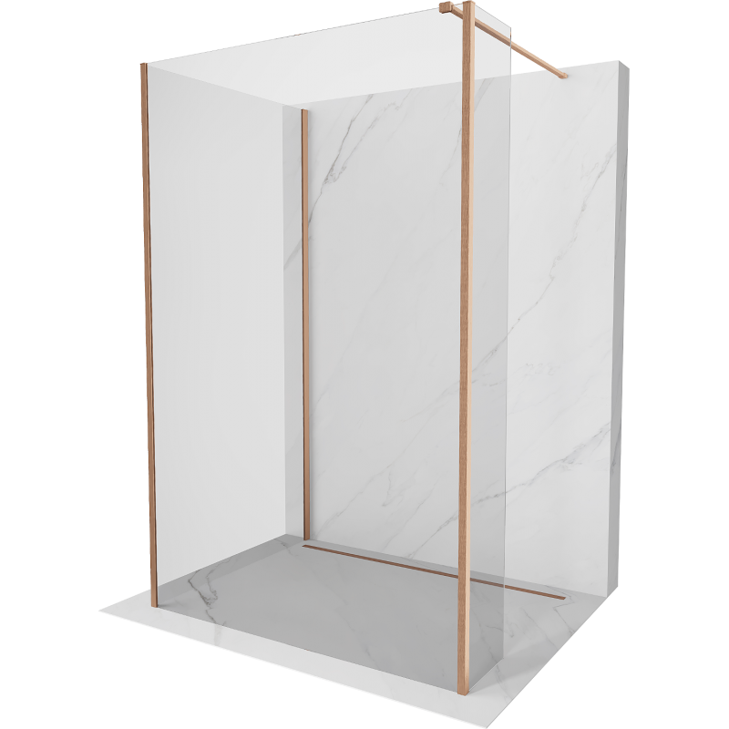 Mexen Kioto panou de duş Walk-in 90 x 90 x 30 cm, transparent, cupru periat - 800-090-090-221-65-00-030