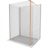 Mexen Kioto Walk-in zuhanyfal 125 x 80 x 40 cm, átlátszó, kefélt réz - 800-125-080-221-65-00-040