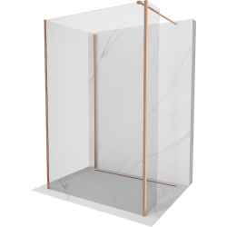 Mexen Kioto paravan de duș Walk-in 120 x 85 x 40 cm, transparent, cu bronz periat - 800-120-085-221-65-00-040