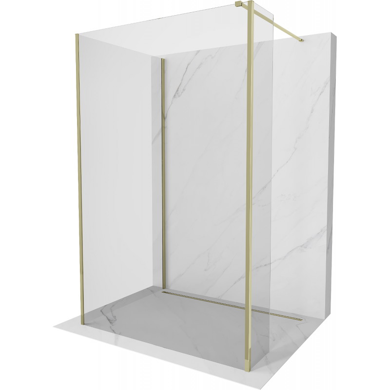 Mexen Kioto perete de dus Walk-in 90 x 70 x 30 cm, transparent, aurie - 800-090-070-221-50-00-030