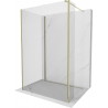 Mexen Kioto perete de duș Walk-in 110 x 70 x 30 cm, transparent, aurie - 800-110-070-221-50-00-030