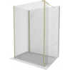 Mexen Kioto panou de duș Walk-in 90 x 80 x 30 cm, transparent, auriu - 800-090-080-221-50-00-030