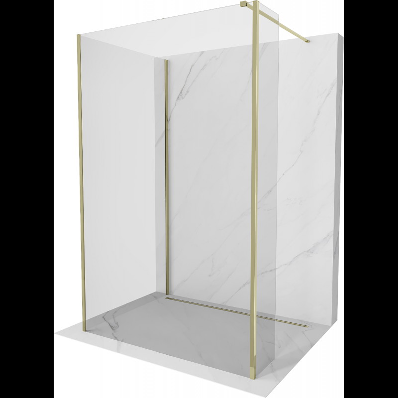 Mexen Kioto perete duș Walk-in 100 x 95 x 30 cm, transparent, aurie - 800-100-095-221-50-00-030