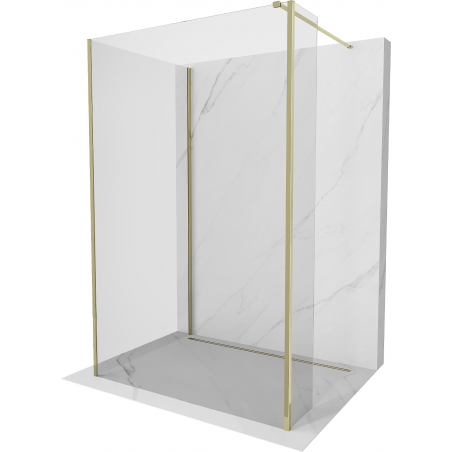 Mexen Kioto perete de duș Walk-in 130 x 95 x 30 cm, transparent, aurie - 800-130-095-221-50-00-030