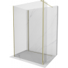 Mexen Kioto perete de duș Walk-in 125 x 100 x 30 cm, transparent, aurit - 800-125-100-221-50-00-030