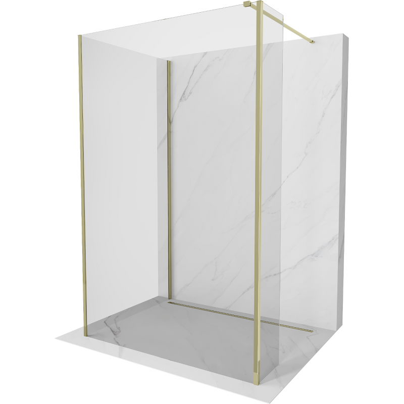 Mexen Kioto perete duş Walk-in 130 x 100 x 30 cm, transparent, aurie - 800-130-100-221-50-00-030