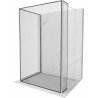 Mexen Kioto perete de duș Walk-in 90 x 70 x 30 cm, model negru, crom - 800-090-070-221-01-70-030