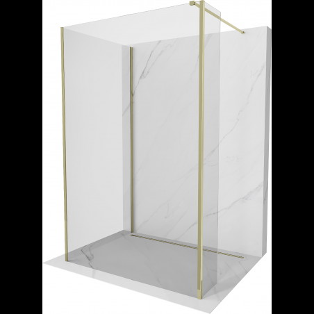 Mexen Kioto panou de duș Walk-in 100 x 75 x 40 cm, transparent, aurie - 800-100-075-221-50-00-040