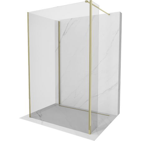 Mexen Kioto perete de duș Walk-in 135 x 80 x 40 cm, transparent, auriu - 800-135-080-221-50-00-040