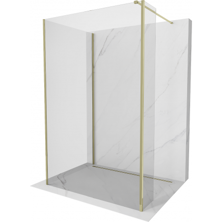 Mexen Kioto perete de duș Walk-in 120 x 95 x 40 cm, transparent, auriu - 800-120-095-221-50-00-040