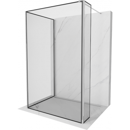Mexen Kioto panou de duș Walk-in 140 x 80 x 40 cm, model negru, crom - 800-140-080-221-01-70-040